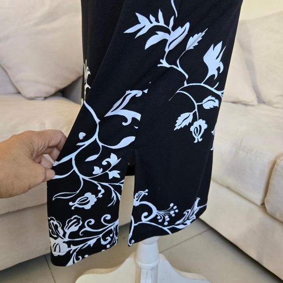 Vtg y2k Charlotte Russe Black White Floral Dress Sleeveless Babydoll Stretchy - Picture 5 of 10